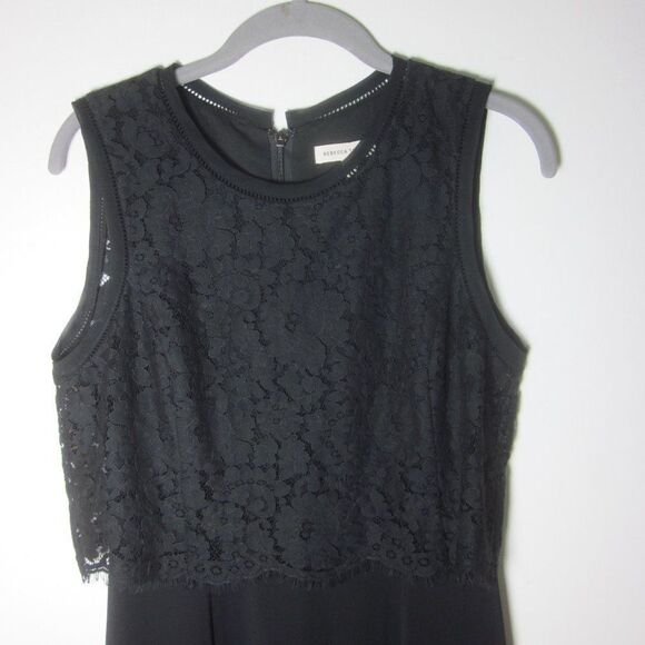Rebecca Taylor Womens Size 4 Black Knee Length Dress with Lace Overlay Unworn - Picture 9 of 13